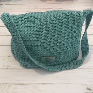 The Sak Boho crochet light blue bag purse
